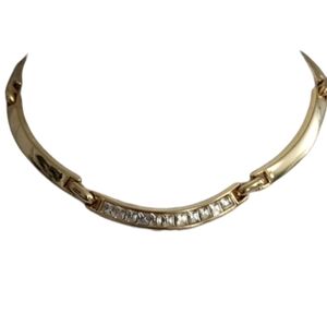 Elegant Goldtone Choker with Crystal Accents